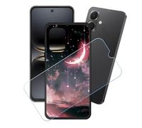 GYDQQKJ Coque + avec Verre Trempé écran Glass pour Tecno Spark Go 2, Housse Etui Flexible Protection Souple Silicone Gel Noir TPU Case Cover pour Tecno Spark Go 2 (6.67") - LH55