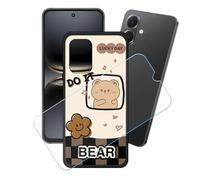 GYDQQKJ Coque + avec Verre Trempé écran Glass pour Tecno Spark Go 2, Housse Etui Flexible Protection Souple Silicone Gel Noir TPU Case Cover pour Tecno Spark Go 2 (6.67") - LH76