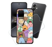 GYDQQKJ Coque + avec Verre Trempé écran Glass pour Tecno Spark Go 2, Housse Etui Flexible Protection Souple Silicone Gel Noir TPU Case Cover pour Tecno Spark Go 2 (6.67") - LH73