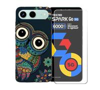 GYDQQKJ Coque avec Verre Trempé écran Glass pour Tecno Spark Go 5G, Housse Etui Flexible Protection Souple Silicone Gel Noir TPU Case Cover pour Tecno Spark Go 5G (6.74") - BST15