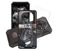 GYDQQKJ Coque + avec Verre Trempé écran Glass pour Ulefone Armor X16, Housse Etui Flexible Protection Souple Silicone Gel Noir TPU Case Cover pour Ulefone Armor X16 (6.56") - LH53