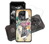 GYDQQKJ Coque + avec Verre Trempé écran Glass pour Ulefone Armor X16, Housse Etui Flexible Protection Souple Silicone Gel Noir TPU Case Cover pour Ulefone Armor X16 (6.56") - LH14