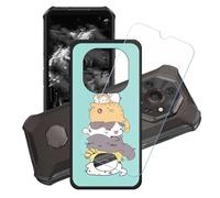 GYDQQKJ Coque + avec Verre Trempé écran Glass pour Ulefone Armor X16, Housse Etui Flexible Protection Souple Silicone Gel Noir TPU Case Cover pour Ulefone Armor X16 (6.56") - LH21