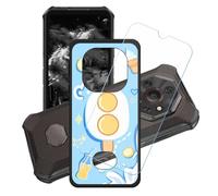 GYDQQKJ Coque + avec Verre Trempé écran Glass pour Ulefone Armor X16, Housse Etui Flexible Protection Souple Silicone Gel Noir TPU Case Cover pour Ulefone Armor X16 (6.56") - LH84