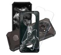 GYDQQKJ Coque + avec Verre Trempé écran Glass pour Ulefone Armor X16, Housse Etui Flexible Protection Souple Silicone Gel Noir TPU Case Cover pour Ulefone Armor X16 (6.56") - LH58