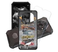 GYDQQKJ Coque + avec Verre Trempé écran Glass pour Ulefone Armor X16, Housse Etui Flexible Protection Souple Silicone Gel Noir TPU Case Cover pour Ulefone Armor X16 (6.56") - LH100
