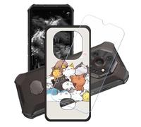 GYDQQKJ Coque + avec Verre Trempé écran Glass pour Ulefone Armor X16 Pro, Housse Etui Flexible Protection Souple Silicone Gel Noir TPU Case Cover pour Ulefone Armor X16 Pro (6.56") - LH61