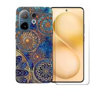 GYDQQKJ Coque avec Verre Trempé écran Glass pour Vivo V60 5G, Housse Etui Flexible Protection Souple Silicone Gel Noir TPU Case Cover pour Vivo V60 5G (6.67") - LLM11