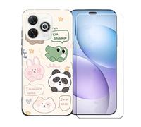 GYDQQKJ Coque avec Verre Trempé écran Glass pour Wiko Hi Enjoy 80 Pro, Housse Etui Flexible Protection Souple Silicone Gel Noir TPU Case Cover pour Wiko Hi Enjoy 80 Pro (6.70") - LLM47