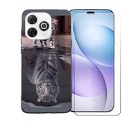 GYDQQKJ Coque avec Verre Trempé écran Glass pour Wiko Hi Enjoy 80 Pro, Housse Etui Flexible Protection Souple Silicone Gel Noir TPU Case Cover pour Wiko Hi Enjoy 80 Pro (6.70") - BST8