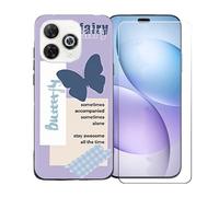 GYDQQKJ Coque avec Verre Trempé écran Glass pour Wiko Hi Enjoy 80 Pro, Housse Etui Flexible Protection Souple Silicone Gel Noir TPU Case Cover pour Wiko Hi Enjoy 80 Pro (6.70") - LLM46