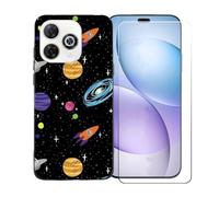 GYDQQKJ Coque avec Verre Trempé écran Glass pour Wiko Hi Enjoy 80 Pro, Housse Etui Flexible Protection Souple Silicone Gel Noir TPU Case Cover pour Wiko Hi Enjoy 80 Pro (6.70") - BST1