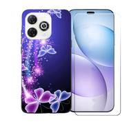 GYDQQKJ Coque avec Verre Trempé écran Glass pour Wiko Hi Enjoy 80 Pro, Housse Etui Flexible Protection Souple Silicone Gel Noir TPU Case Cover pour Wiko Hi Enjoy 80 Pro (6.70") - BST7
