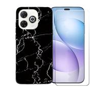 GYDQQKJ Coque avec Verre Trempé écran Glass pour Wiko Hi Enjoy 80 Pro, Housse Etui Flexible Protection Souple Silicone Gel Noir TPU Case Cover pour Wiko Hi Enjoy 80 Pro (6.70") - LLM9