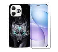 GYDQQKJ Coque avec Verre Trempé écran Glass pour Wiko Hi Enjoy 80 Pro, Housse Etui Flexible Protection Souple Silicone Gel Noir TPU Case Cover pour Wiko Hi Enjoy 80 Pro (6.70") - BST13