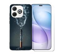 GYDQQKJ Coque avec Verre Trempé écran Glass pour Wiko Hi Enjoy 80 Pro, Housse Etui Flexible Protection Souple Silicone Gel Noir TPU Case Cover pour Wiko Hi Enjoy 80 Pro (6.70") - BST18