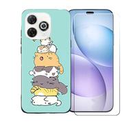 GYDQQKJ Coque avec Verre Trempé écran Glass pour Wiko Hi Enjoy 80 Pro, Housse Etui Flexible Protection Souple Silicone Gel Noir TPU Case Cover pour Wiko Hi Enjoy 80 Pro (6.70") - LLM39