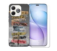 GYDQQKJ Coque avec Verre Trempé écran Glass pour Wiko Hi Enjoy 80 Pro, Housse Etui Flexible Protection Souple Silicone Gel Noir TPU Case Cover pour Wiko Hi Enjoy 80 Pro (6.70") - BST17