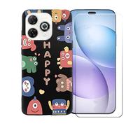 GYDQQKJ Coque avec Verre Trempé écran Glass pour Wiko Hi Enjoy 80 Pro, Housse Etui Flexible Protection Souple Silicone Gel Noir TPU Case Cover pour Wiko Hi Enjoy 80 Pro (6.70") - LLM45