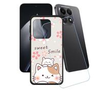 GYDQQKJ Coque + avec Verre Trempé écran Glass pour Xiaomi 15T, Housse Etui Flexible Protection Souple Silicone Gel Noir TPU Case Cover pour Xiaomi 15T (6.83") - LH64