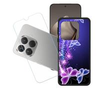 GYDQQKJ Coque + avec Verre Trempé écran Glass pour Xiaomi 15T Pro, Housse Etui Flexible Protection Souple Silicone Gel Noir TPU Case Cover pour Xiaomi 15T Pro (6.83") - LH96