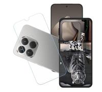 GYDQQKJ Coque + avec Verre Trempé écran Glass pour Xiaomi 15T Pro, Housse Etui Flexible Protection Souple Silicone Gel Noir TPU Case Cover pour Xiaomi 15T Pro (6.83") - LH53