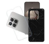 GYDQQKJ Coque + avec Verre Trempé écran Glass pour Xiaomi 15T Pro, Housse Etui Flexible Protection Souple Silicone Gel Noir TPU Case Cover pour Xiaomi 15T Pro (6.83") - LH32