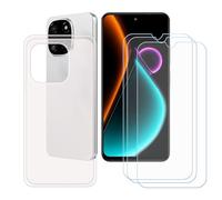 GYDQQKJ Coque pour Blackview Color 6 + 3 pièces Verre Trempé Film Protection écran,Housse Etui Flexible Protection Souple Silicone Gel Translucide TPU Case Cover pour (6.67")