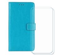 GYDQQKJ Coque pour Doro Aurora A30 (6.10 Pouces), Housse Pochette de Carte Portefeuille en Cuir avec Rabat + [2 Pièces Verre trempé écran Film Protecteur], Étui Cover Ciel Bleu