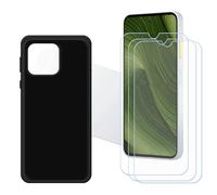 GYDQQKJ Coque pour Fairphone 6 + 3 pièces Verre Trempé Film Protection écran,Housse Etui Flexible Protection Souple Silicone Gel Noir TPU Case Cover pour (6.31")