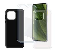 GYDQQKJ Coque pour Fairphone 6 + 3 pièces Verre Trempé Film Protection écran,Housse Etui Flexible Protection Souple Silicone Gel Transparente + Noir TPU Case Cover pour (6.31")
