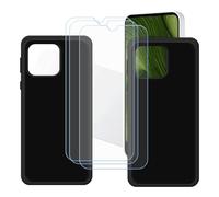 GYDQQKJ Coque pour Fairphone 6 + 3 pièces Verre Trempé Film Protection écran, Lot de 2 Housse Etui Flexible Protection Souple Silicone Gel Noir TPU Case Cover pour (6.31")