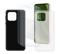 GYDQQKJ Coque pour Fairphone 6 + 3 pièces Verre Trempé Film Protection écran, Lot de 2 Housse Etui Flexible Protection Souple Silicone Gel Translucide + Noir TPU Case Cover pour (6.31")