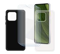 GYDQQKJ Coque pour Fairphone 6 + 4 pièces Verre Trempé Film Protection écran,Housse Etui Flexible Protection Souple Silicone Gel Transparente + Noir TPU Case Cover pour (6.31")