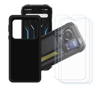 GYDQQKJ Coque pour Hotwav Cyber 15 + 3 pièces Verre Trempé Film Protection écran,Housse Etui Flexible Protection Souple Silicone Gel Noir TPU Case Cover pour (6.60")