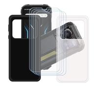 GYDQQKJ Coque pour Hotwav Cyber 15 + 4 pièces Verre Trempé Film Protection écran, Lot de 2 Housse Etui Flexible Protection Souple Silicone Gel Translucide + Noir TPU Case Cover pour (6.60")