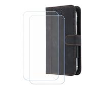 GYDQQKJ Coque pour Konrow Easy 5 (5.0"), Housse en Cuir Premium PU Protection + [2 Pièces Verre trempé écran Film Protecteur], Slot Flip Portefeuille Fente Étui Cover - Noir -FG