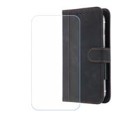 GYDQQKJ Coque pour Konrow Star 55 (5.50"), Housse en Cuir Premium PU Protection + [Verre trempé écran Film Protecteur], Slot Flip Portefeuille Fente Étui Cover - Noir -FG