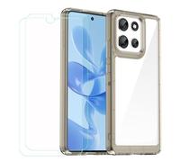 GYDQQKJ Coque pour Motorola Moto G86 + 2 pièces Verre Trempé Film Protection écran,Housse Etui Flexible Souple Silicone Gel Noir Translucide TPU Case Cover pour Motorola Moto G86 (6.67")