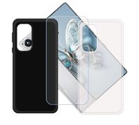 GYDQQKJ Coque pour Nubia Red Magic 10 Pro + Verre Trempé Film Protection écran, Lot de 2 Housse Etui Flexible Protection Souple Silicone Gel Translucide + Noir TPU Case Cover pour (6.85")