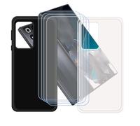 GYDQQKJ Coque pour Nubia Red Magic 11 Pro Plus + 4 pièces Verre Trempé Film Protection écran, Lot de 2 Housse Etui Flexible Protection Souple Silicone Gel Translucide + Noir TPU Case Cover (6.85")
