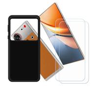 GYDQQKJ Coque pour Nubia Z70S Ultra + 2 pièces Verre Trempé Film Protection écran,Housse Etui Flexible Protection Souple Silicone Gel Noir TPU Case Cover pour (6.85")