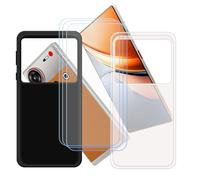 GYDQQKJ Coque pour Nubia Z70S Ultra + 3 pièces Verre Trempé Film Protection écran, Lot de 2 Housse Etui Flexible Protection Souple Silicone Gel Translucide + Noir TPU Case Cover pour (6.85")