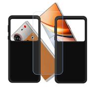 GYDQQKJ Coque pour Nubia Z70S Ultra + Verre Trempé Film Protection écran, Lot de 2 Housse Etui Flexible Protection Souple Silicone Gel Noir TPU Case Cover pour (6.85")
