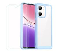 GYDQQKJ Coque pour Oppo A5X 5G + 2 pièces Verre Trempé Film Protection écran,Housse Etui Flexible Souple Silicone Gel Bleu TPU Case Cover pour Oppo A5X 5G (6.67") - Bleu