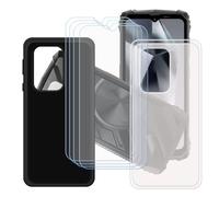 GYDQQKJ Coque pour Oscal Marine 1 + 4 pièces Verre Trempé Film Protection écran, Lot de 2 Housse Etui Flexible Protection Souple Silicone Gel Translucide + Noir TPU Case Cover pour (6.56")