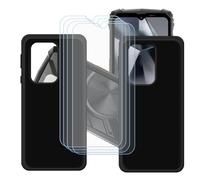 GYDQQKJ Coque pour Oscal Marine 1 + 4 pièces Verre Trempé Film Protection écran, Lot de 2 Housse Etui Flexible Protection Souple Silicone Gel Noir TPU Case Cover pour (6.56")