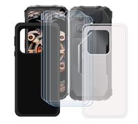 GYDQQKJ Coque pour Oscal Marine 2 + 4 pièces Verre Trempé Film Protection écran, Lot de 2 Housse Etui Flexible Protection Souple Silicone Gel Translucide + Noir TPU Case Cover pour (6.56")