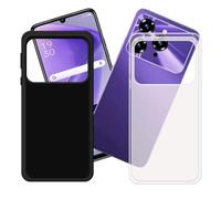 GYDQQKJ Coque pour Oukitel C6,2 pièces Housse Etui de Protection Translucide + Noir Souple Gel Silicone TPU Bumper Premium Shell Case Cover pour (6.80")