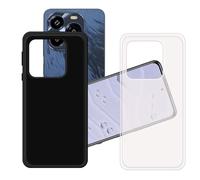 GYDQQKJ Coque pour Oukitel C65,2 pièces Housse Etui de Protection Translucide + Noir Souple Gel Silicone TPU Bumper Premium Shell Case Cover pour (6.70")